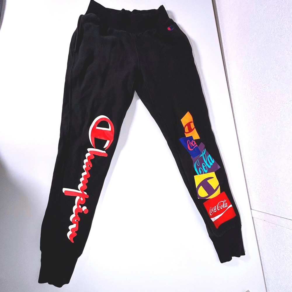 Champion x Coca Cola Sweats Black Joggers Reverse Weave Special Edition small